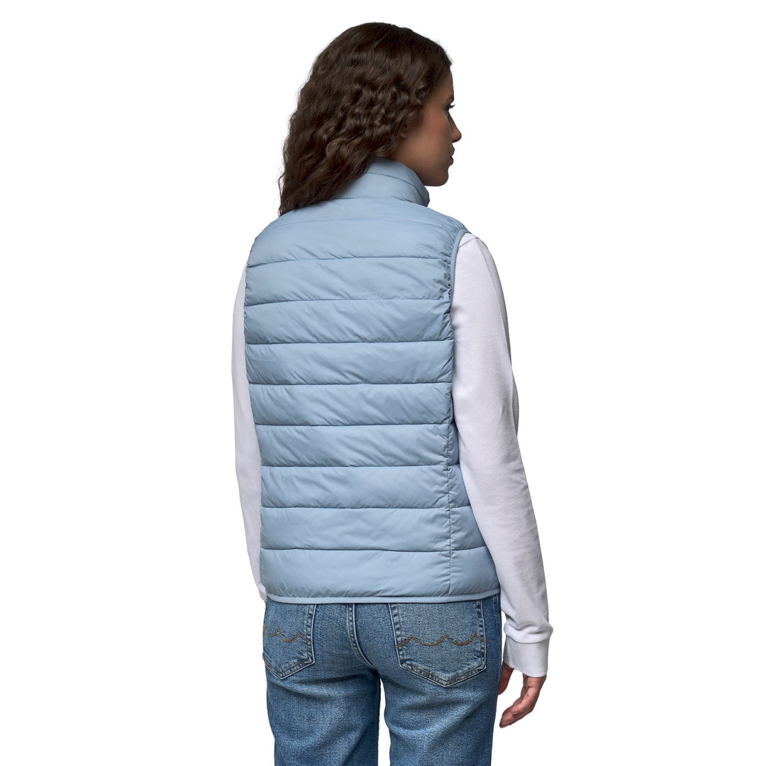 Gilet bleu pour femme, coupe ajustée, décontracté, en nylon doux main