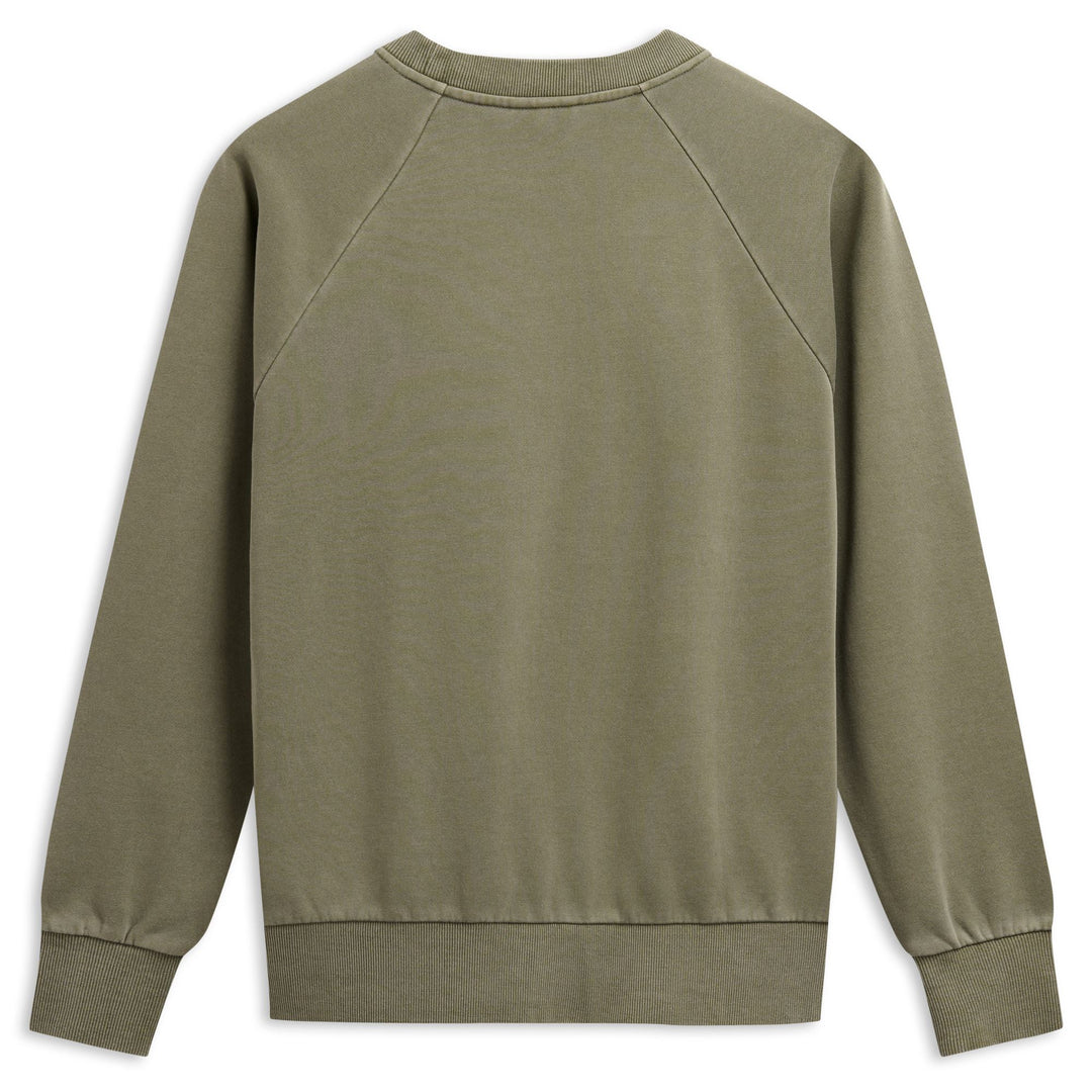 Sweat-shirt à manches longues vert pour homme, coupe classique décontractée main