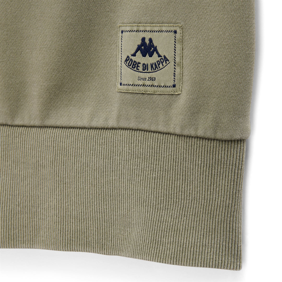 Sweat-shirt à manches longues vert pour homme, coupe classique décontractée main