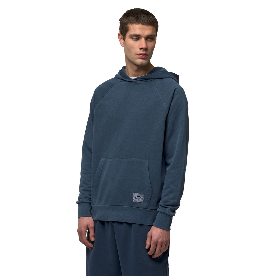 Sweat à capuche décontracté bleu pour homme, coupe confortable, en coton 01