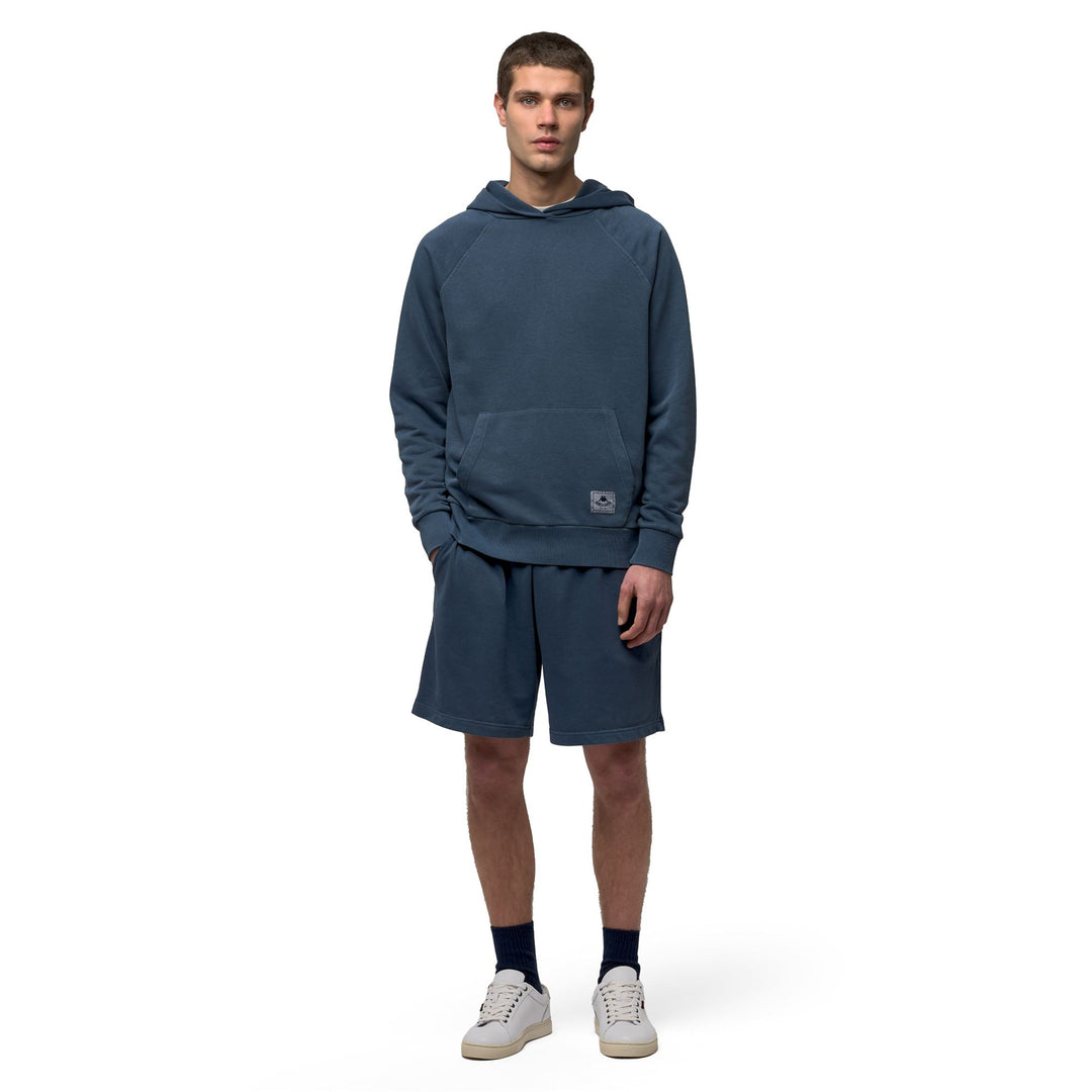 Sudadera con capucha informal de corte cómodo azul para hombre main