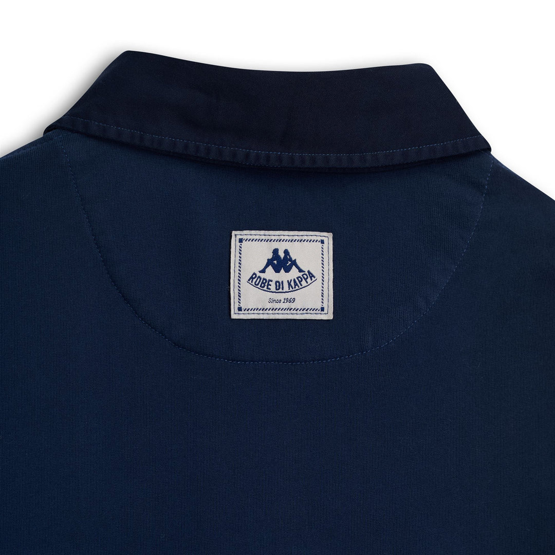 Blue Men's Long Sleeve Polo Shirt in Heavy Jersey main