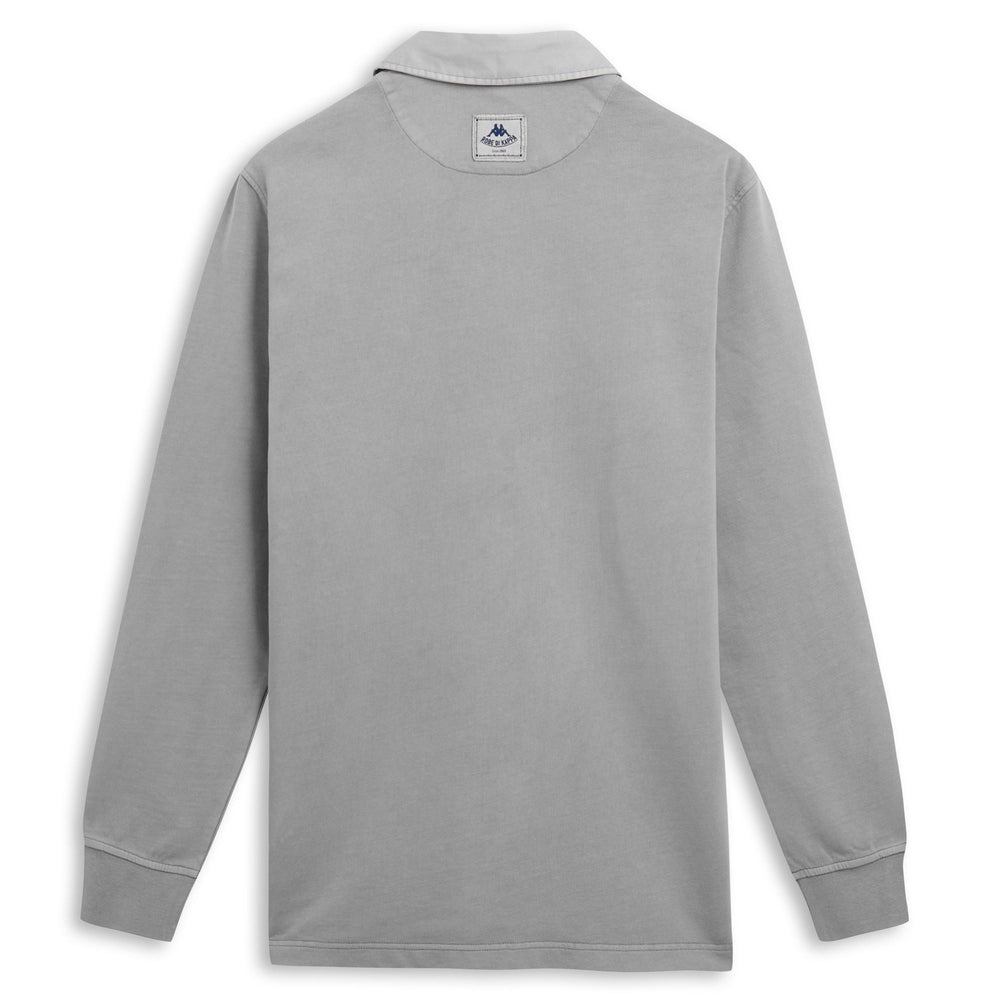 Grey Men's Long Sleeve Polo Shirt in Heavy Jersey 02
