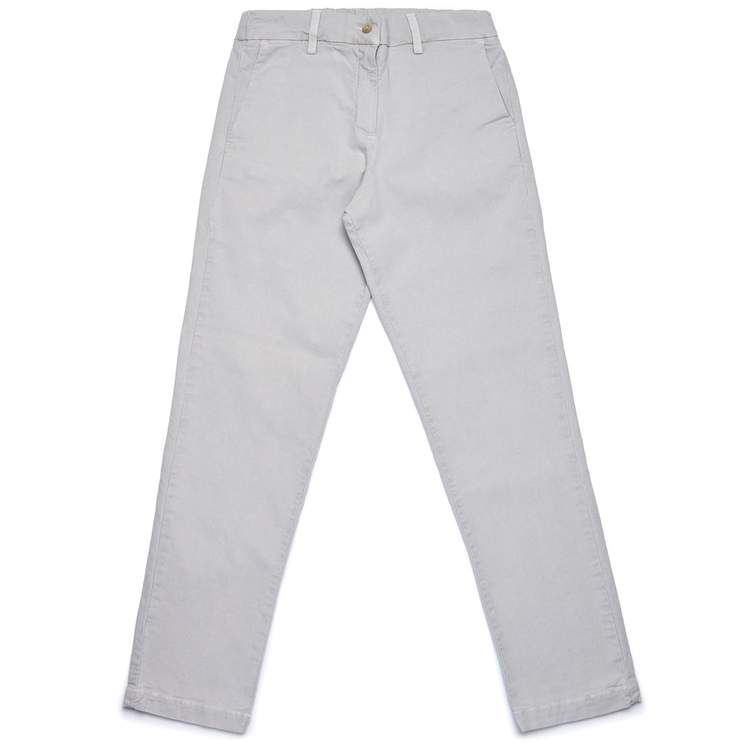 Pantalones chinos ajustados de color beige y gris para mujer con cintura elástica 01