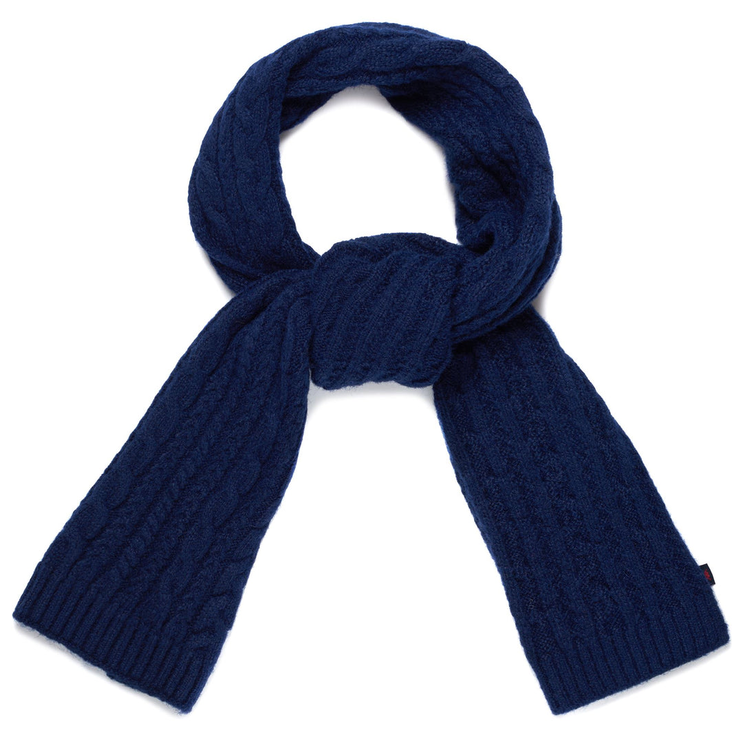 Navy blue Unisex Classic Cable Knit Scarf in Recycled Polyester 01