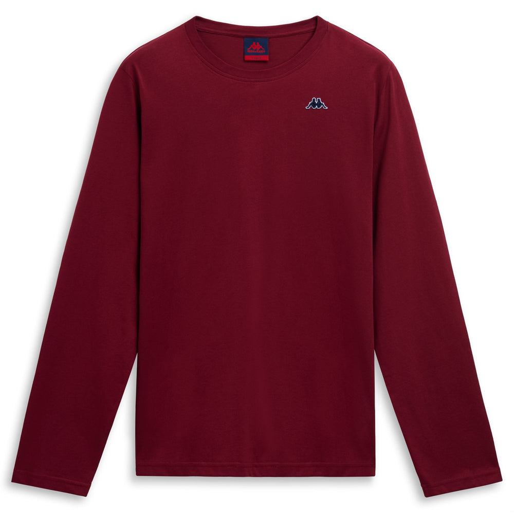 Red Men's Slim Fit Long Sleeve Cotton T-Shirt with Logo 02