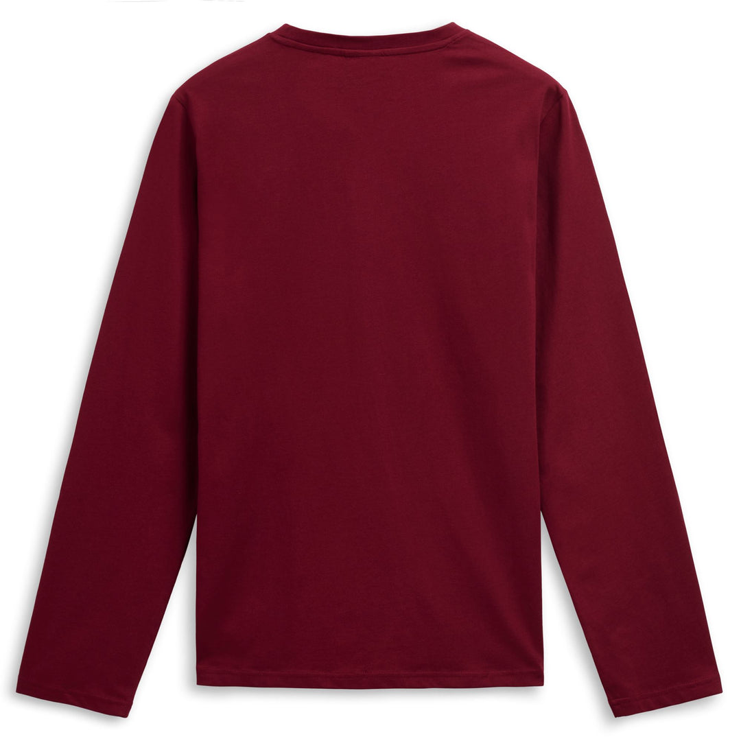 Red Men's Slim Fit Long Sleeve Cotton T-Shirt with Logo main