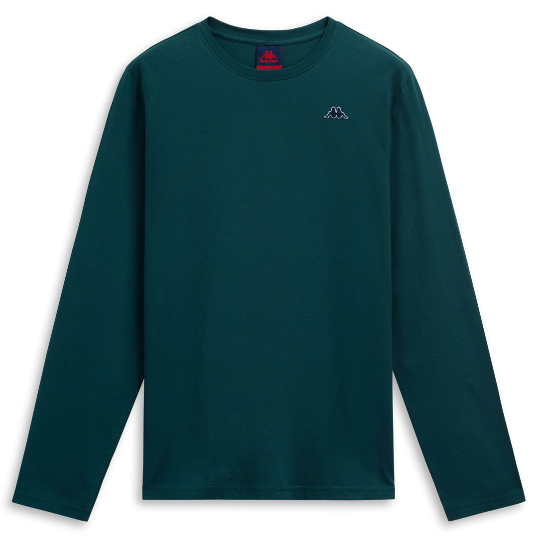 T-shirt casual a maniche lunghe da uomo vestibilità slim verde 01