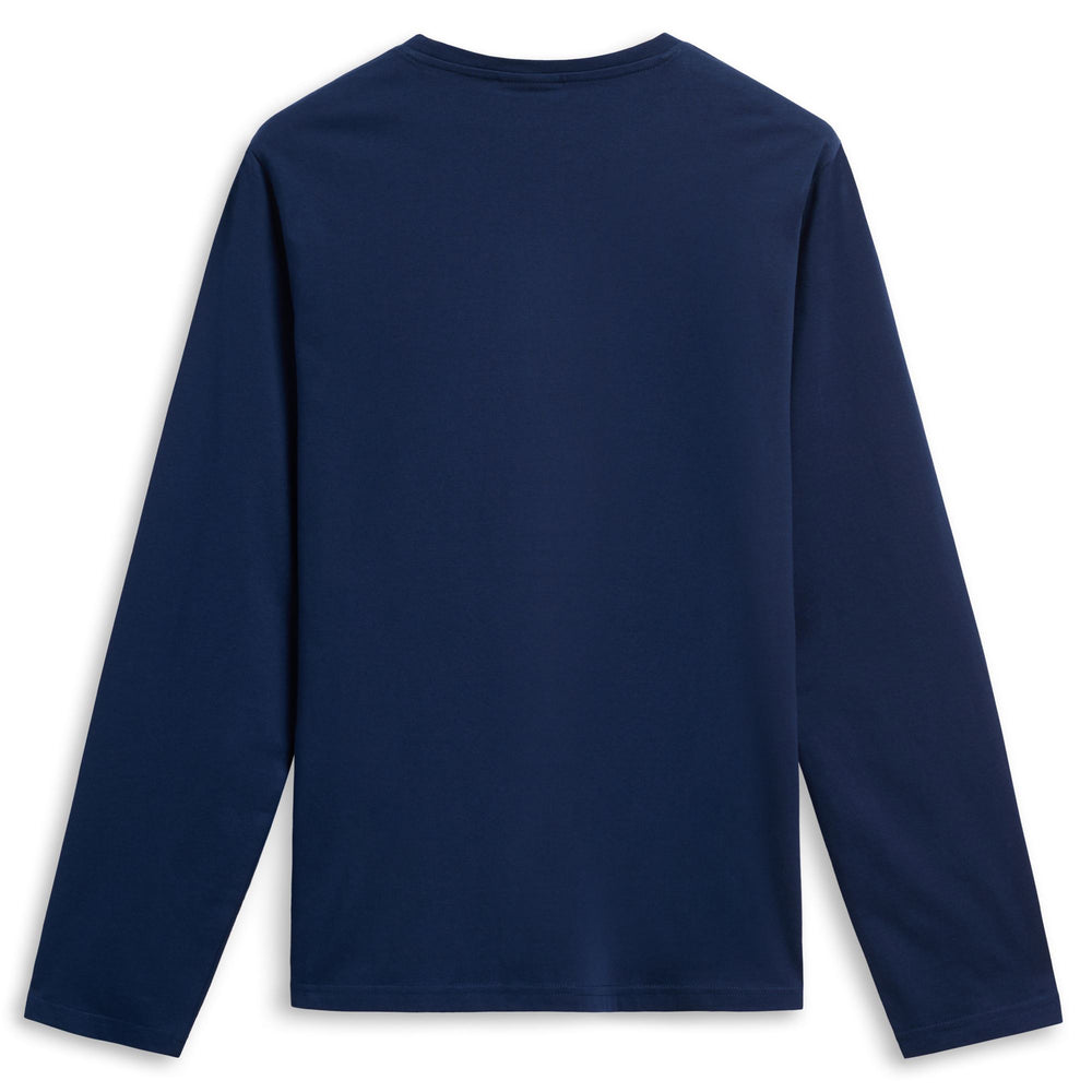 Blue and Red Men's Slim Fit Casual Long Sleeve T-Shirt 02
