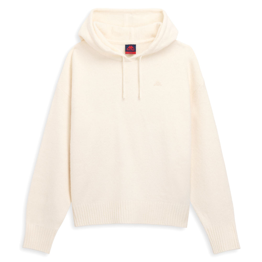 White Women's Hooded Knit Jumper with Regular Fit 02