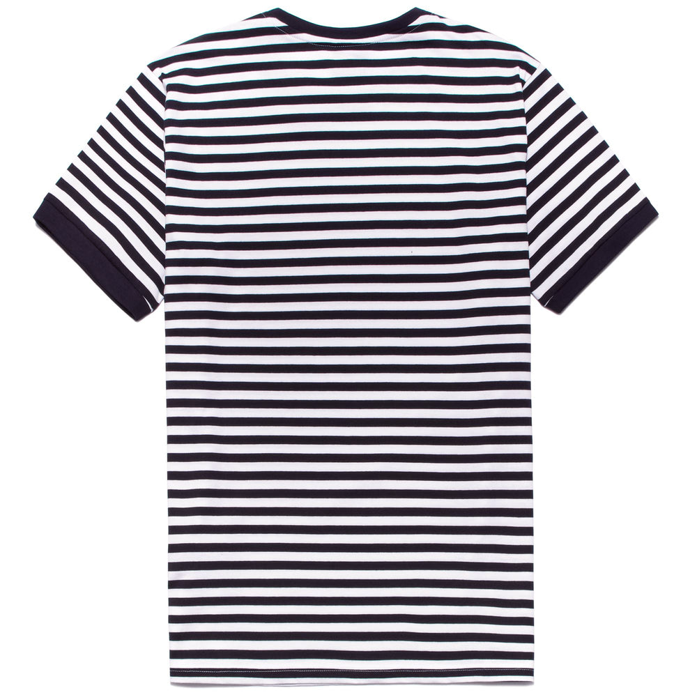 Camiseta casual azul marino de corte entallado para hombre con diseño de rayas 02
