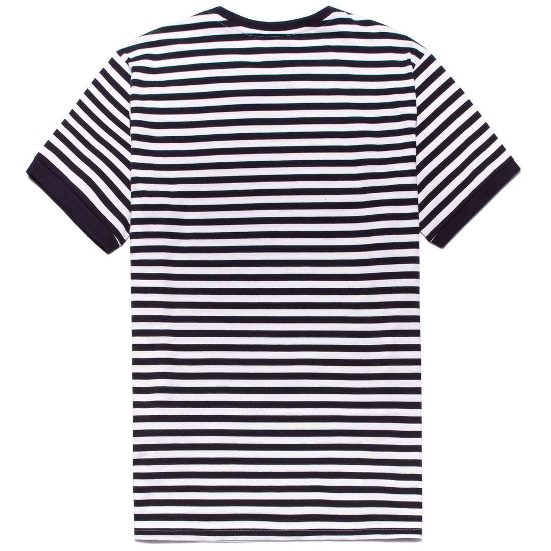 Camiseta casual azul marino de corte entallado para hombre con diseño de rayas main