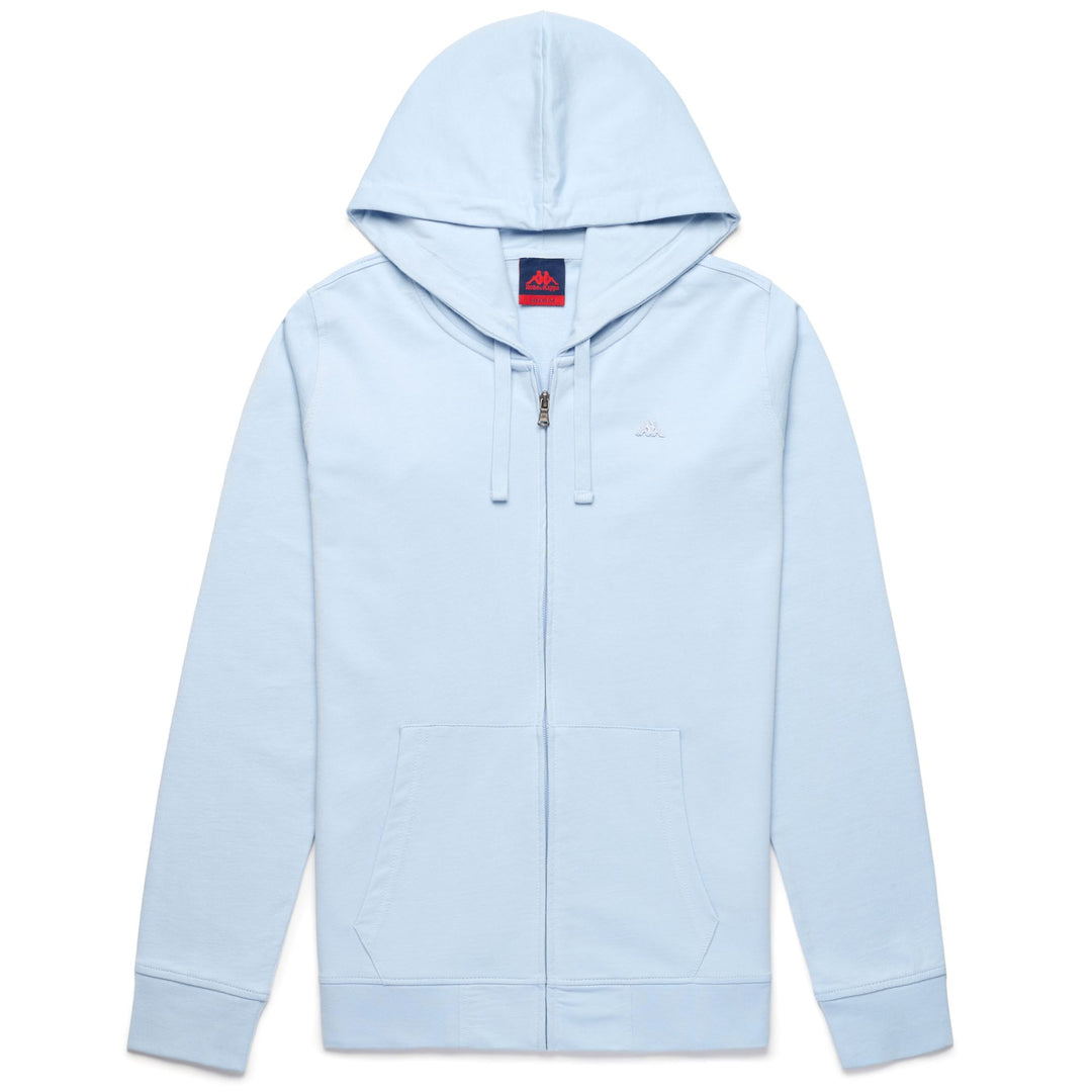 Giacca in pile blu da donna con cerniera e cappuccio 01