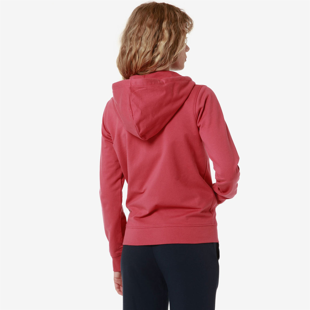 Chaqueta polar clásica para mujer color rojo arándano con cremallera y capucha main