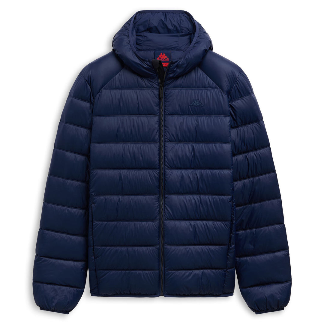 Chaqueta corta con capucha y bolsillos para hombre azul 01