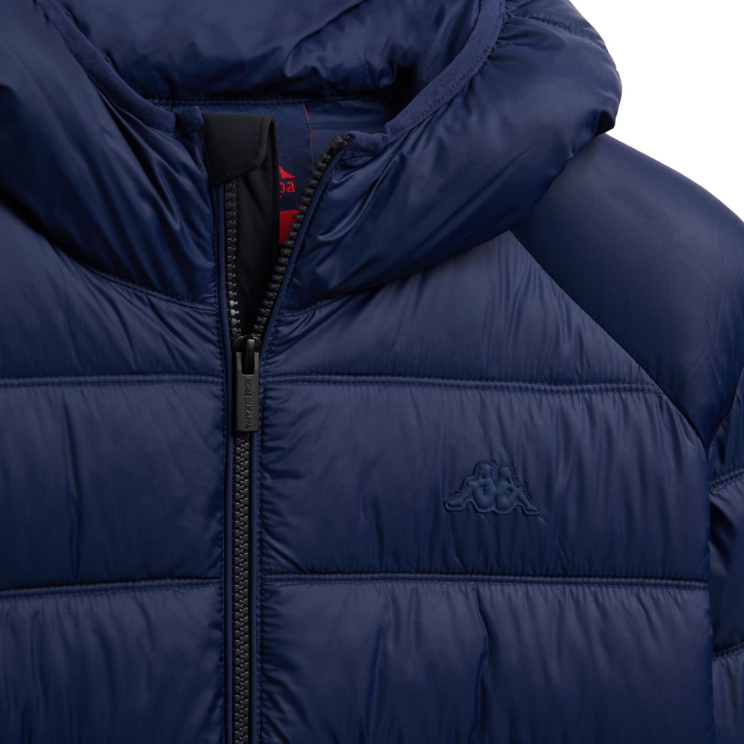 Giacca corta con cappuccio e tasche da uomo blu main