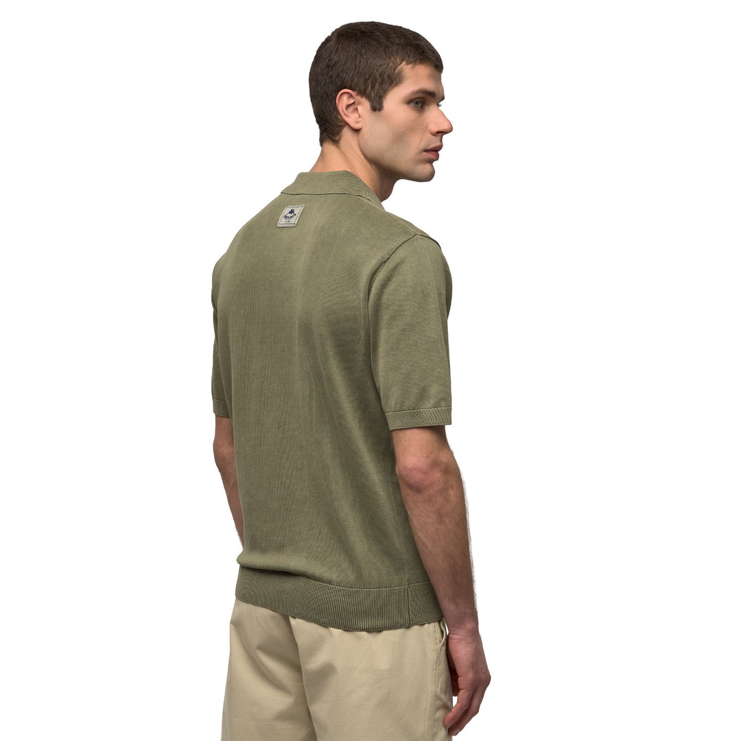 Polo en coton décontracté pour homme, coupe ajustée, vert main