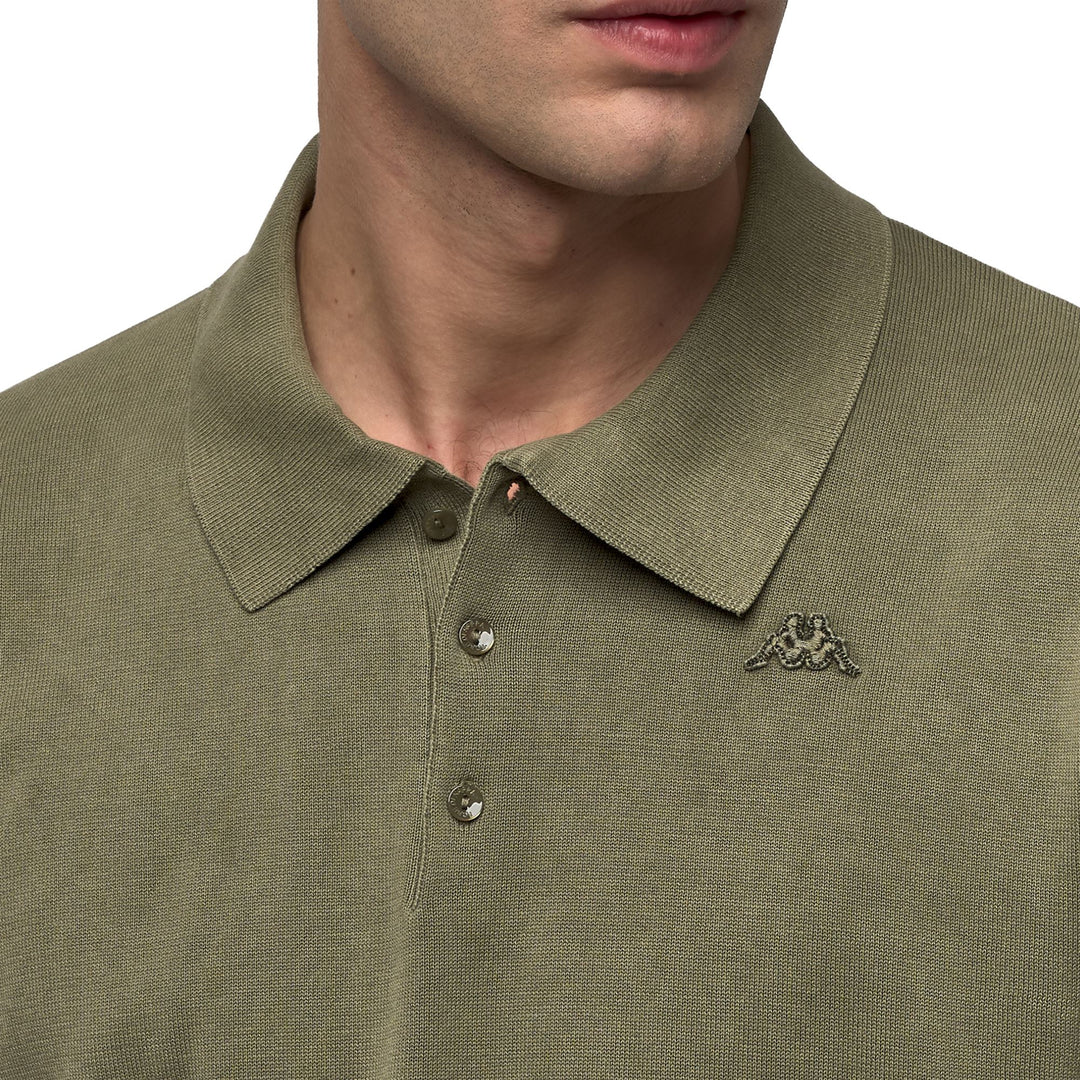 Polo en coton décontracté pour homme, coupe ajustée, vert main