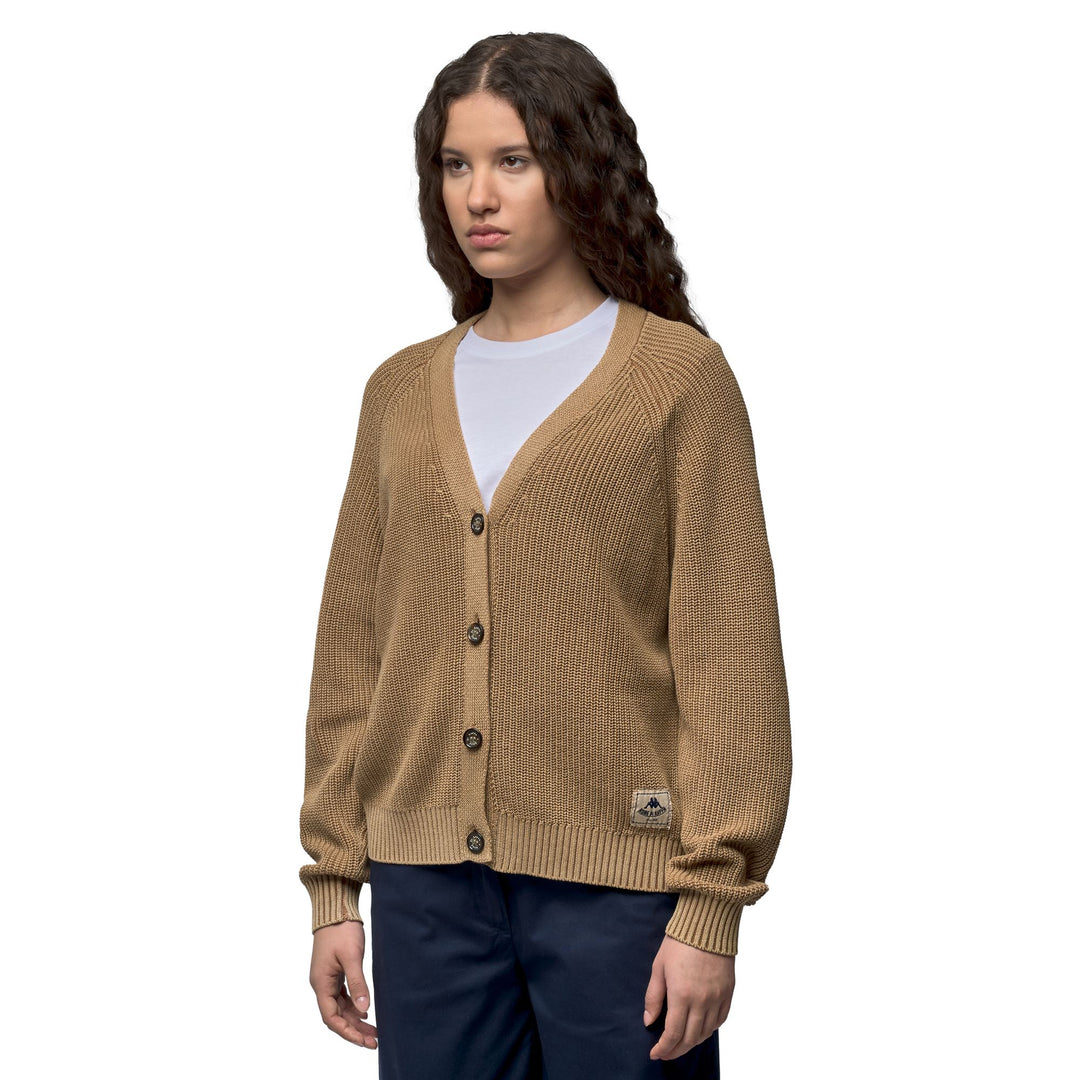 Gilet ample en coton marron pour femme 01