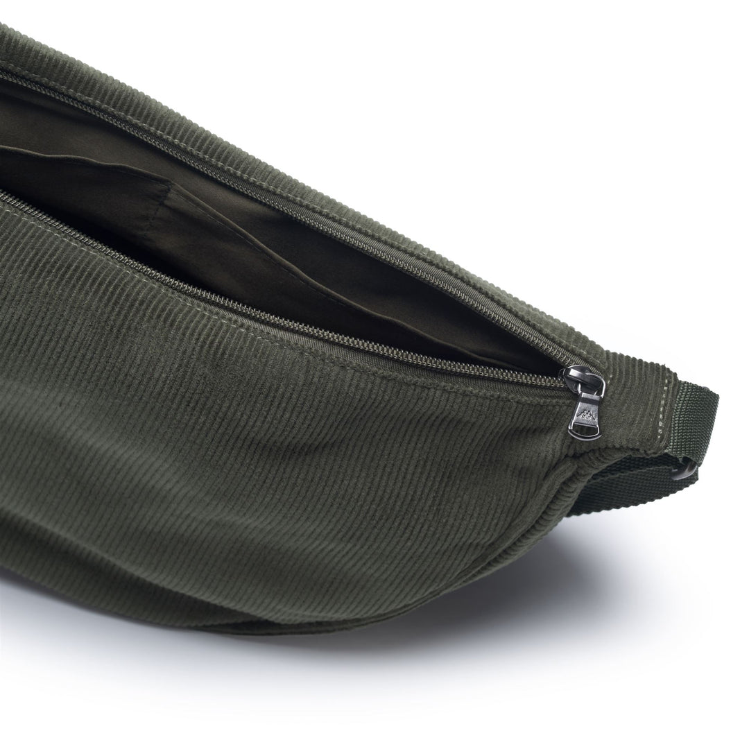 Marsupio da donna in velluto a coste verde main