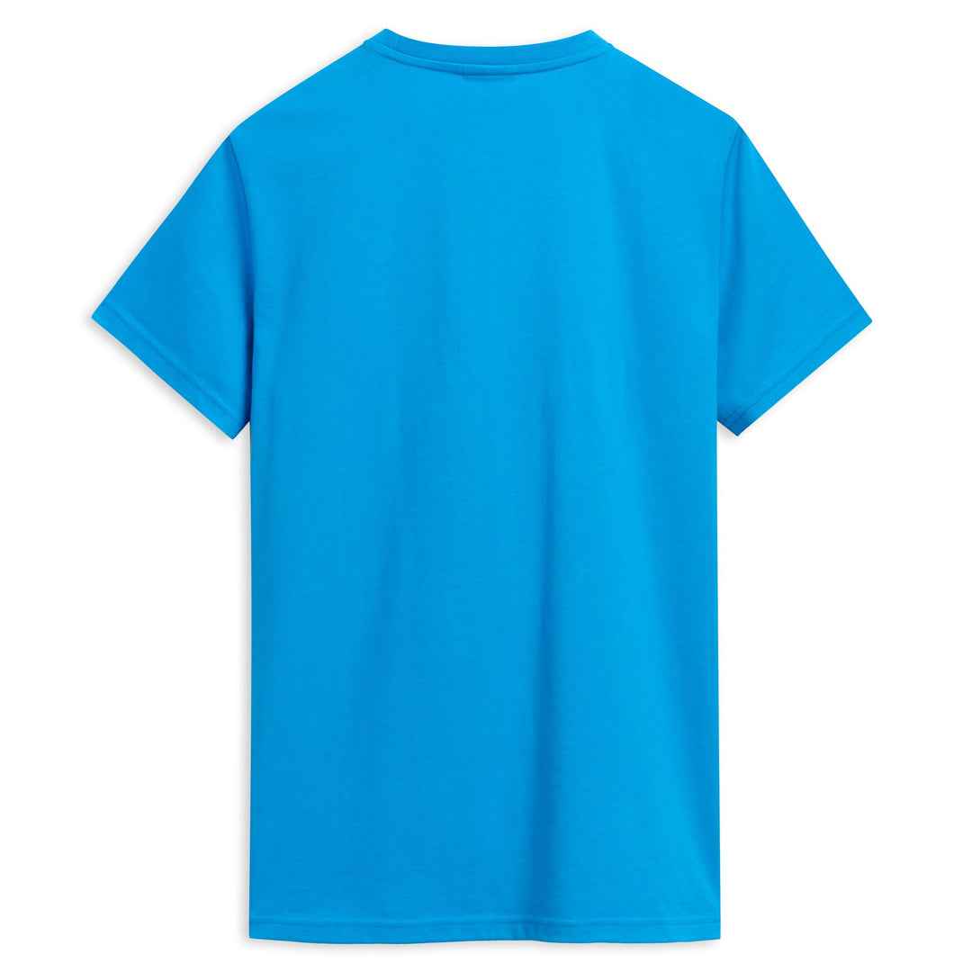 T-shirt bleu homme coupe slim en coton décontracté main