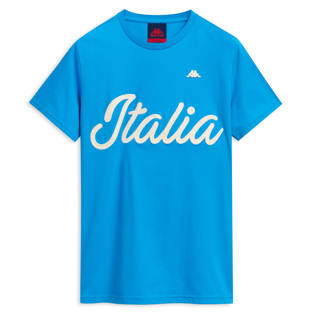 T-shirt bleu homme coupe slim en coton décontracté 01