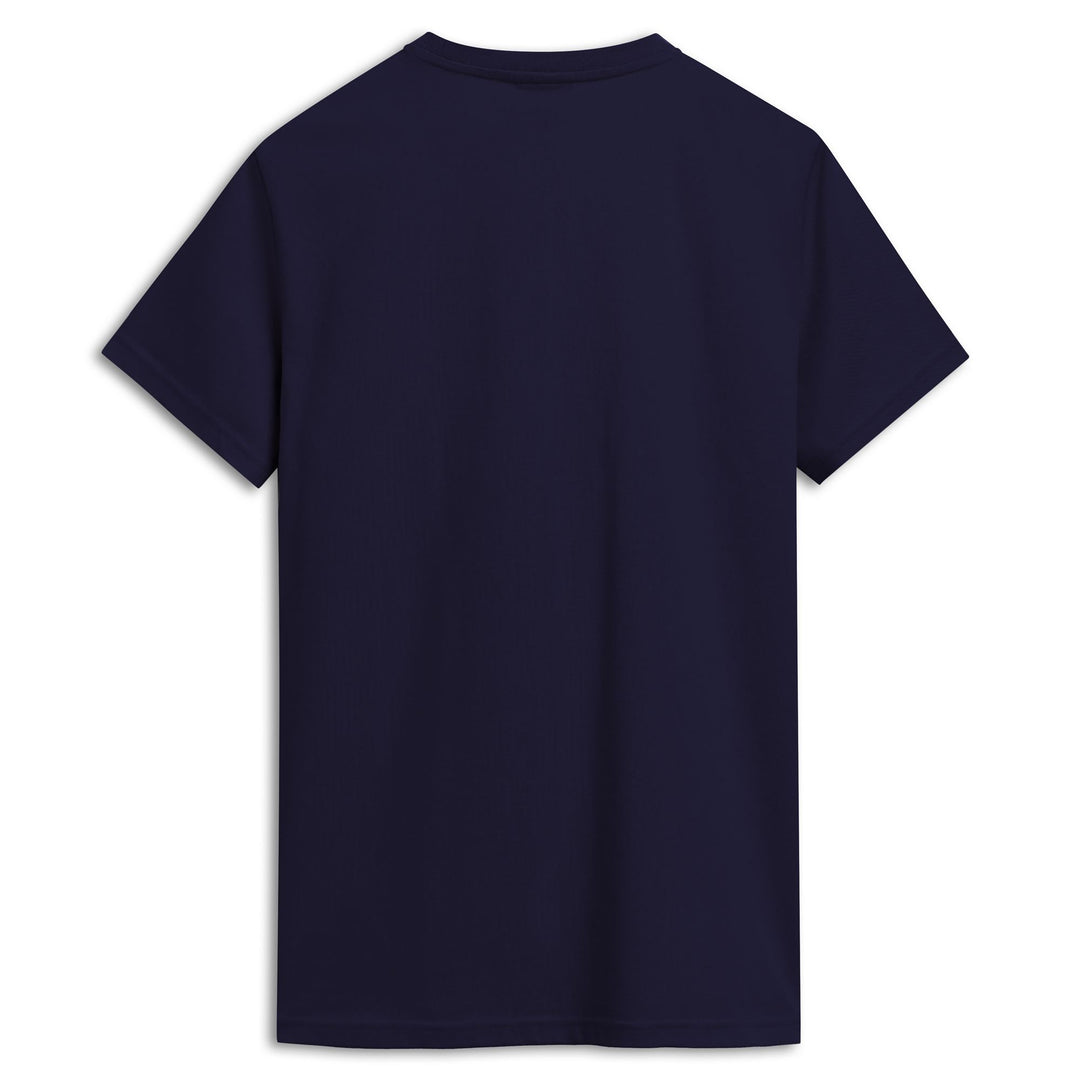 T-shirt bleu homme coupe slim en coton décontracté main