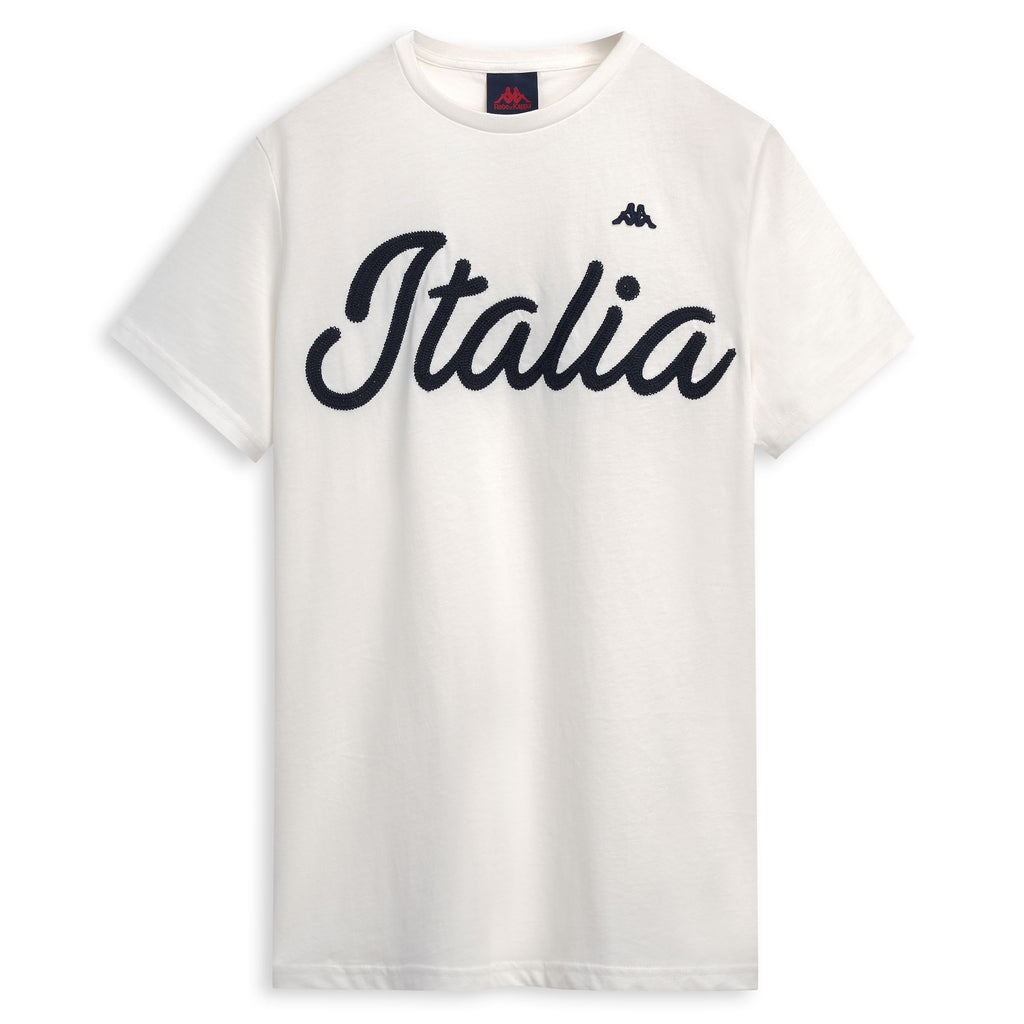 Slim Fit Men's White Casual Cotton T-Shirt | Kappa