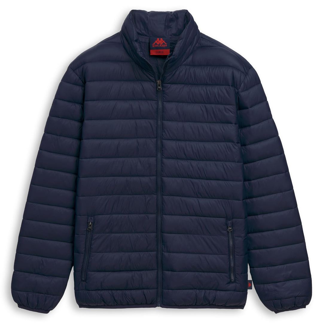 Giacca corta da uomo blu in nylon, vestibilità slim. main