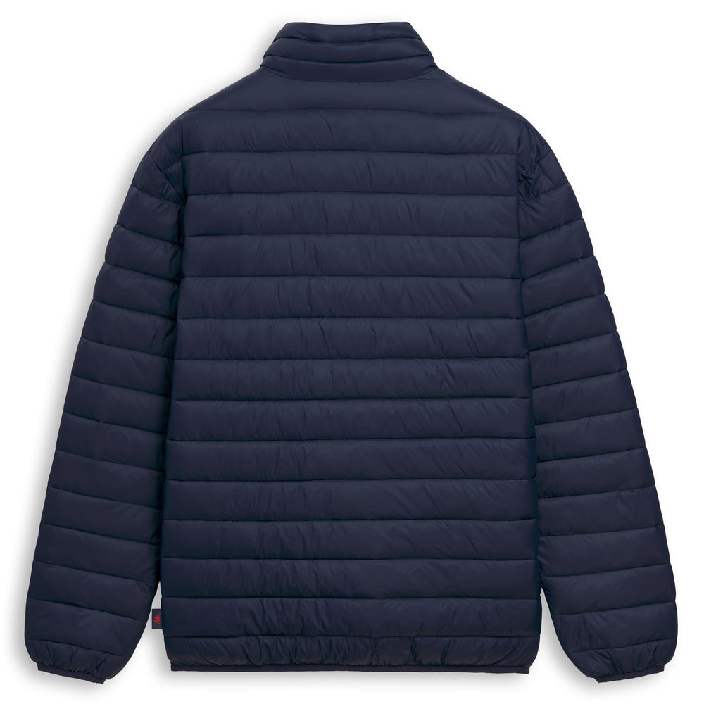 Chaqueta corta de nailon azul para hombre, corte ajustado. 02