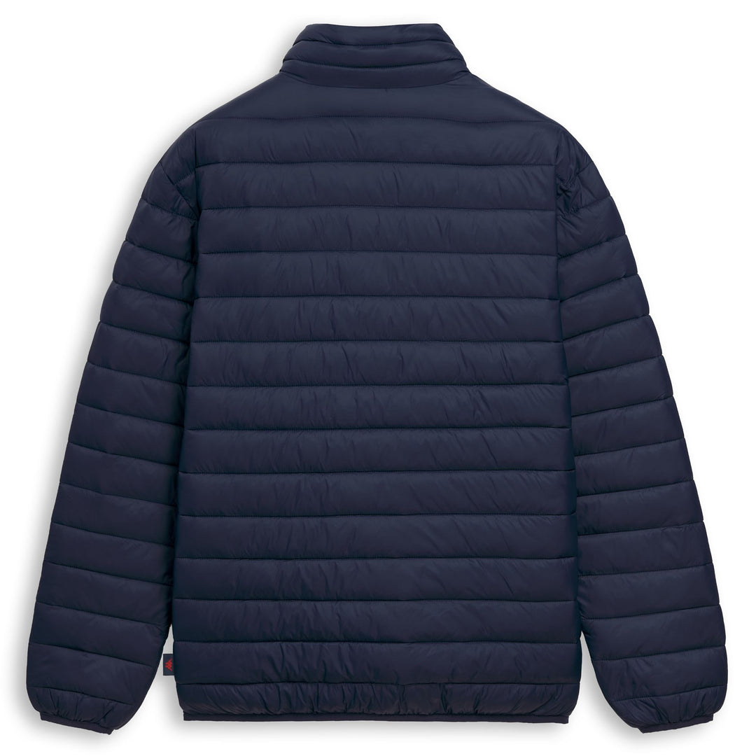 Giacca corta da uomo blu in nylon, vestibilità slim. main
