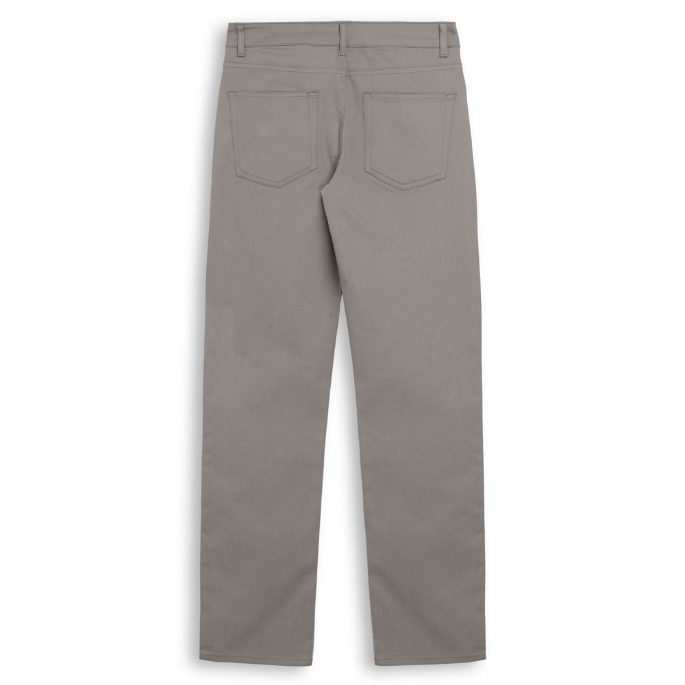 Pantaloni da donna slim fit marroni in gabardine color pesca 02
