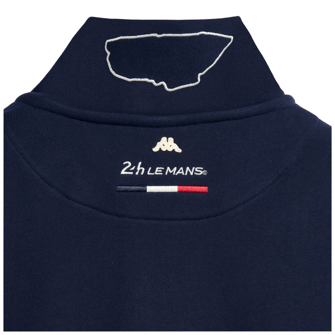 Pull polaire zippé bleu pour homme, coupe classique décontractée main