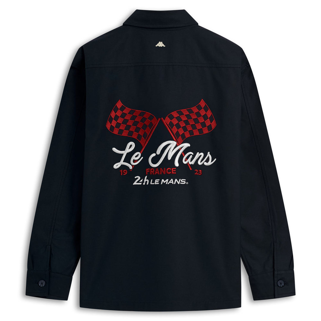 Surchemise décontractée en coton bleu pour homme avec motif brodé main