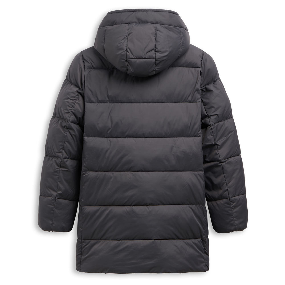 Chaqueta gris de longitud media para mujer con relleno de poliéster 02