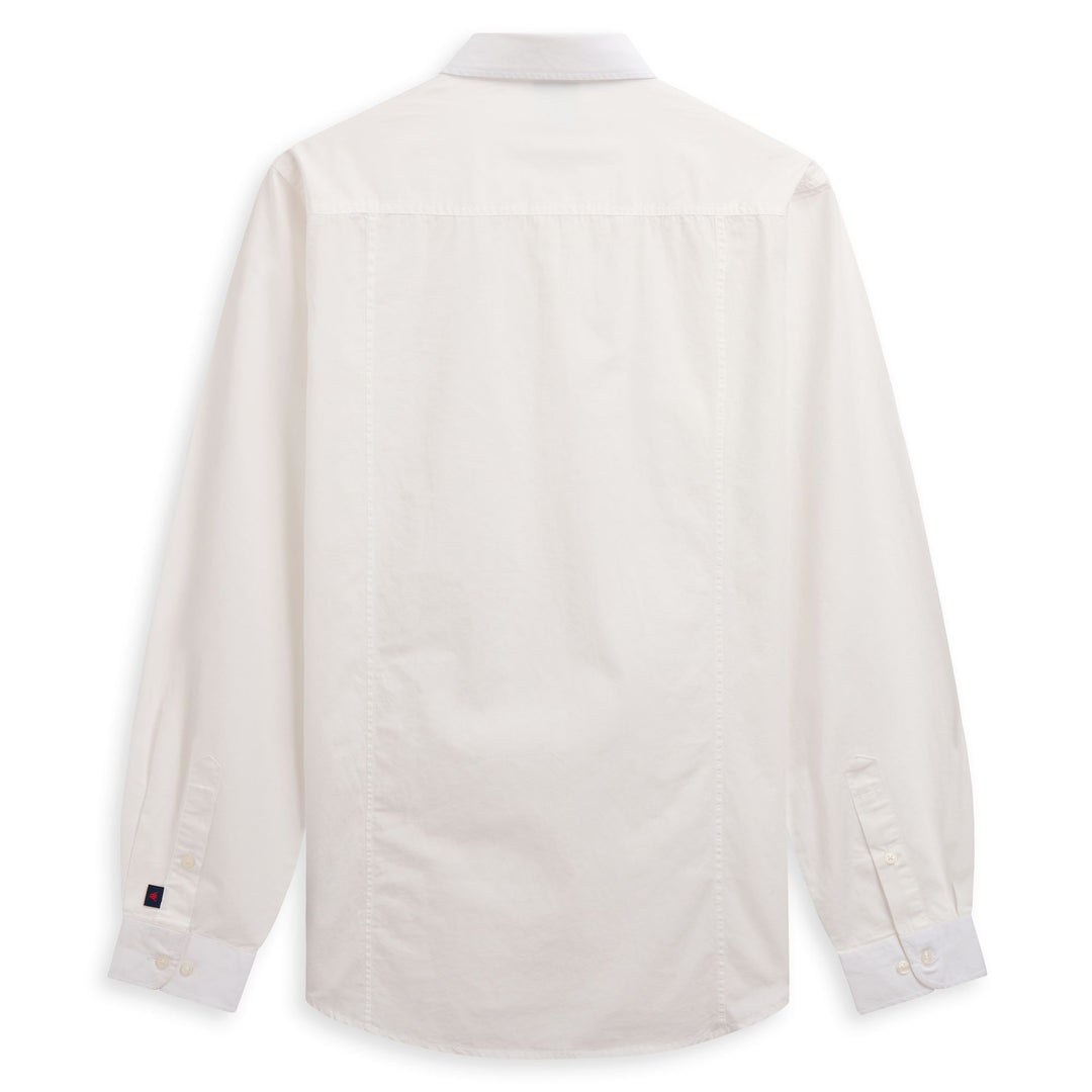 Camisa clásica de algodón de corte entallado para hombre blanca main