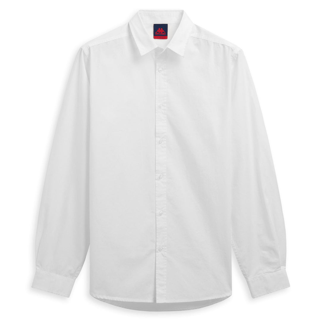 White Men's Slim Fit Casual Cotton Long Sleeve Shirt 01