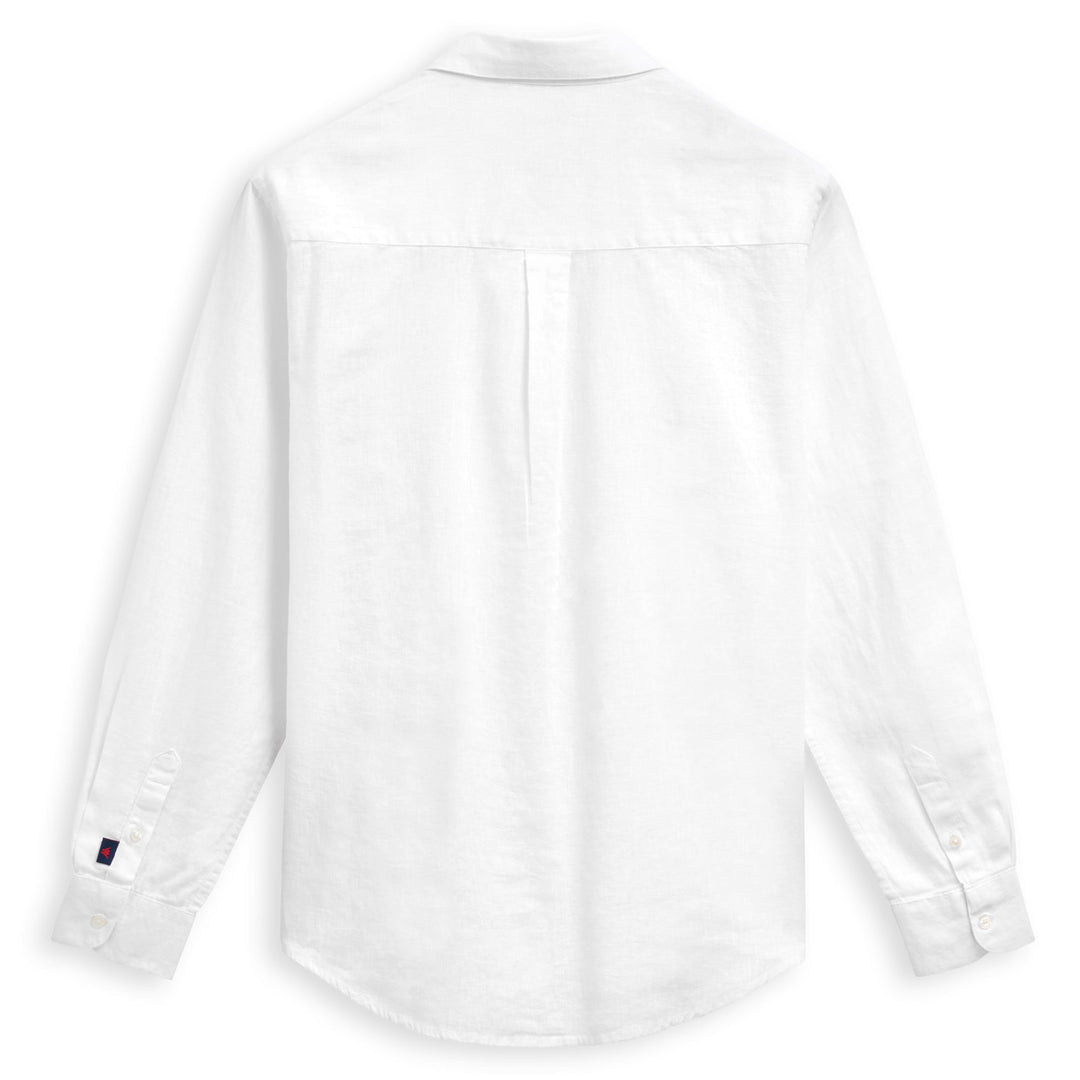 Camicia classica da donna in cotone e lino, colore bianco naturale main