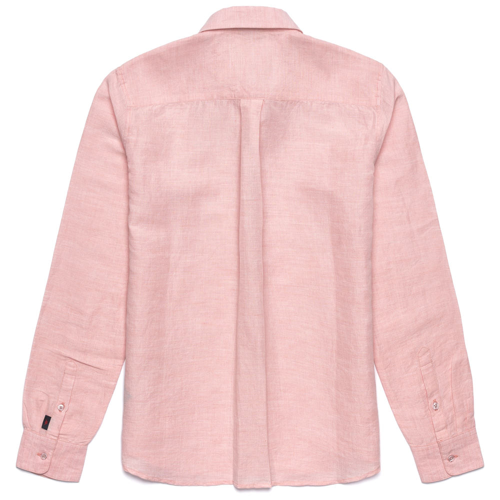 Camicia classica in cotone e lino da donna rossa 02