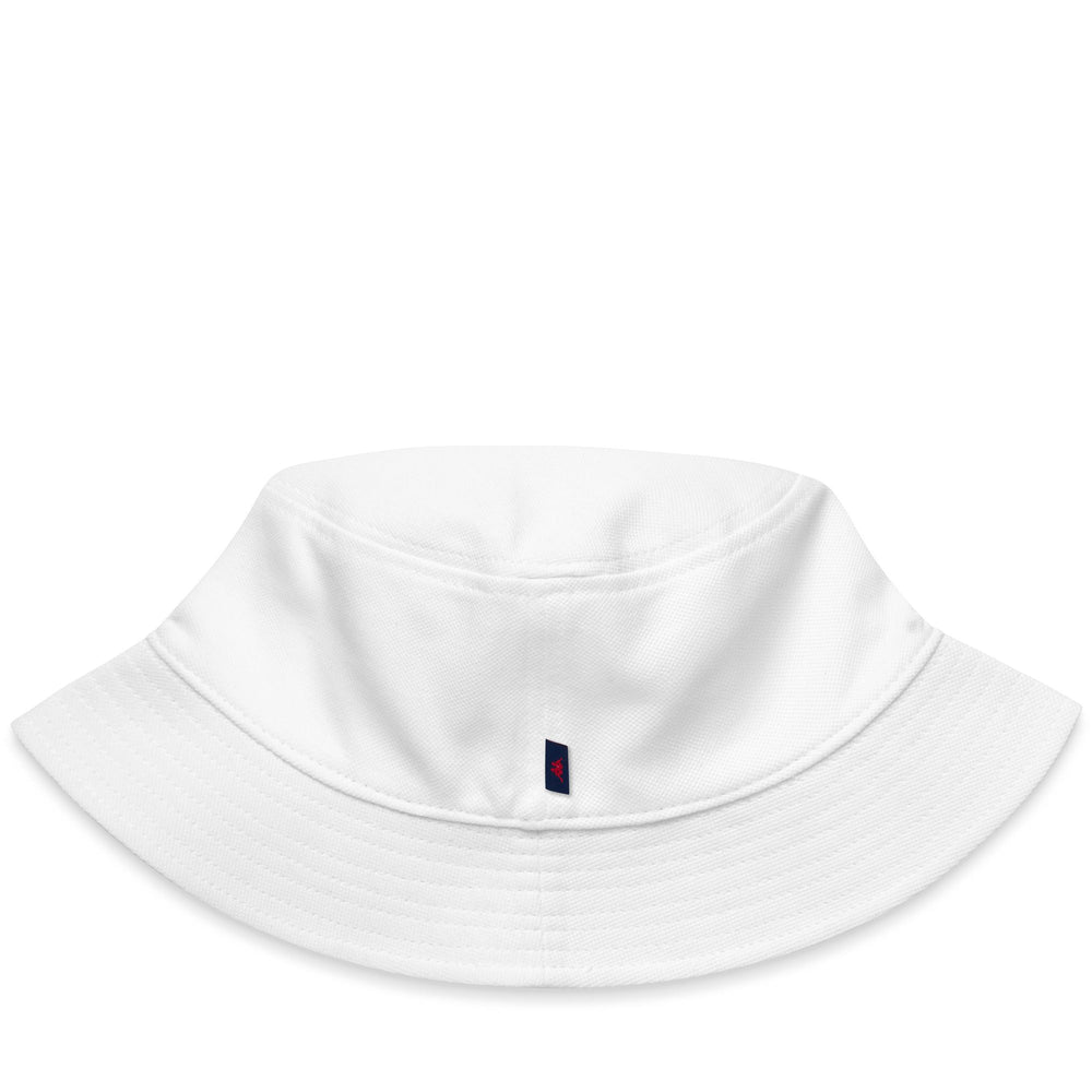 Grey White Unisex Cotton Bucket Hat with Flag Logo 02