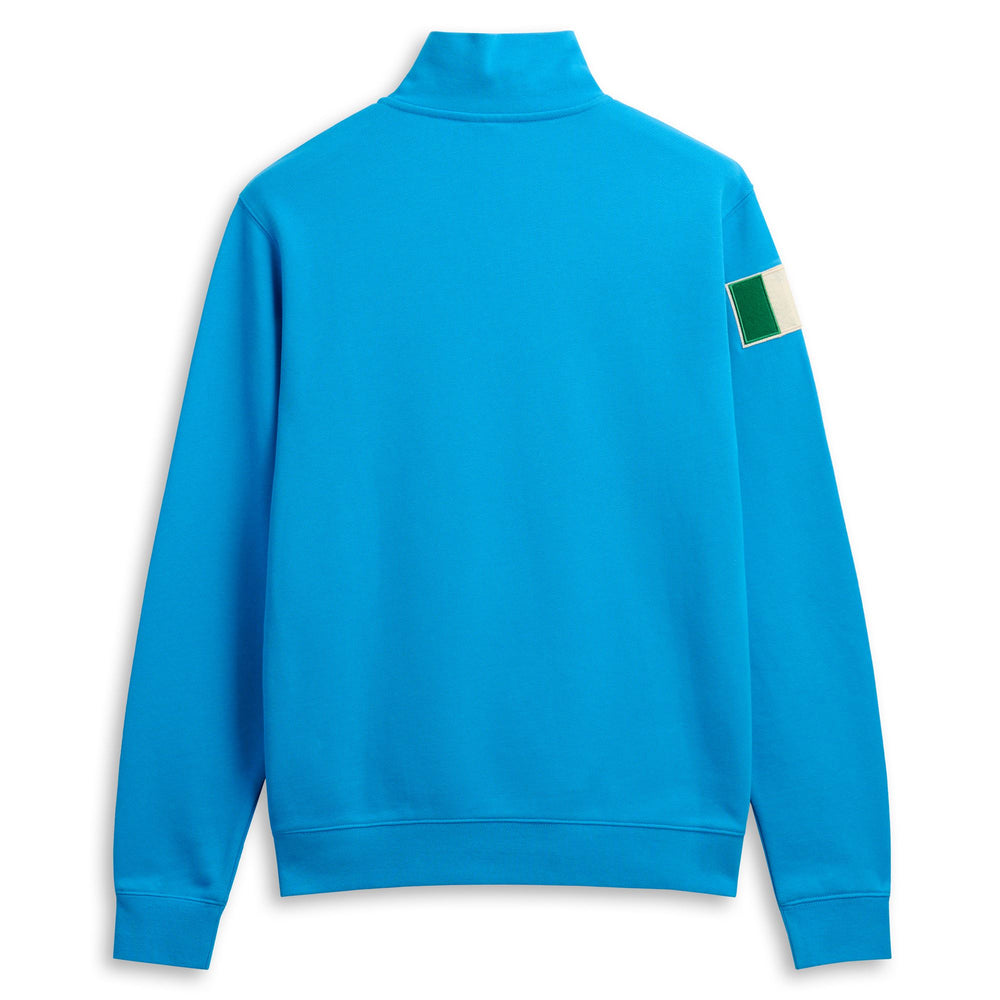 Maglione in pile blu da uomo vestibilità slim casual in cotone con mezza zip 02