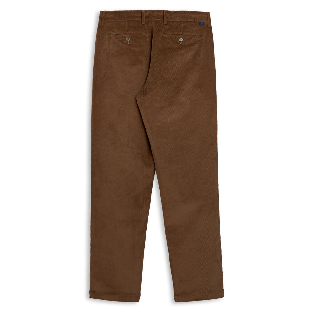 Pantaloni chino da uomo marroni, vestibilità regolare, in cotone ed elastan. 02