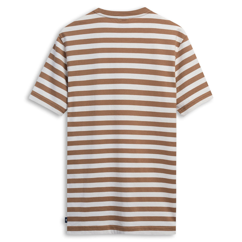 Brown Men's Casual Regular Fit Striped Cotton T-Shirt 02