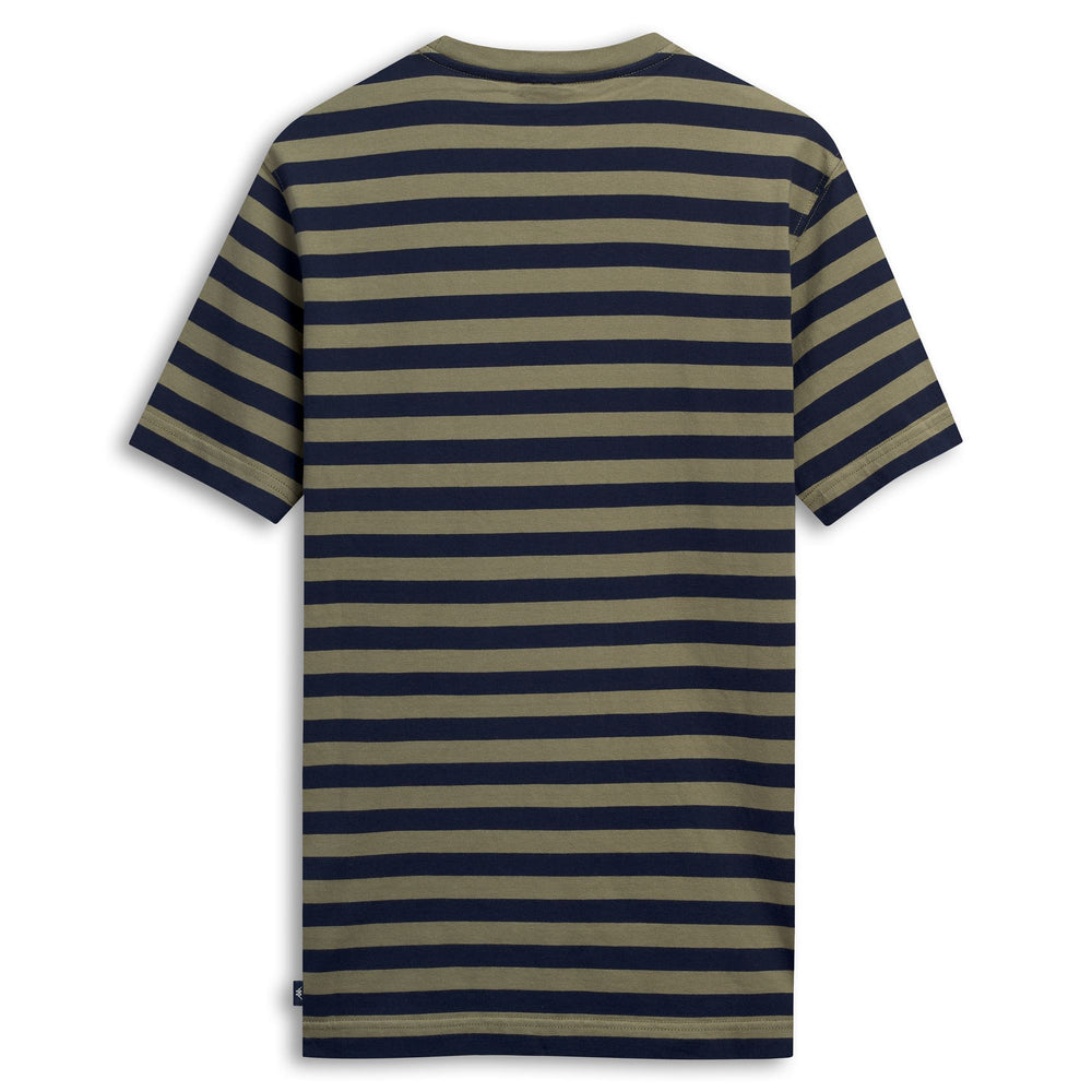 Green Men's Casual Regular Fit Yarn Dyed Striped T-Shirt 02
