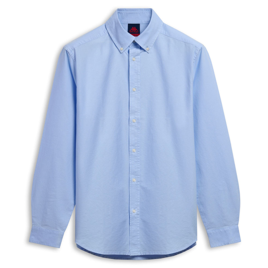 Camisa Oxford con botones azul celeste para hombre 01