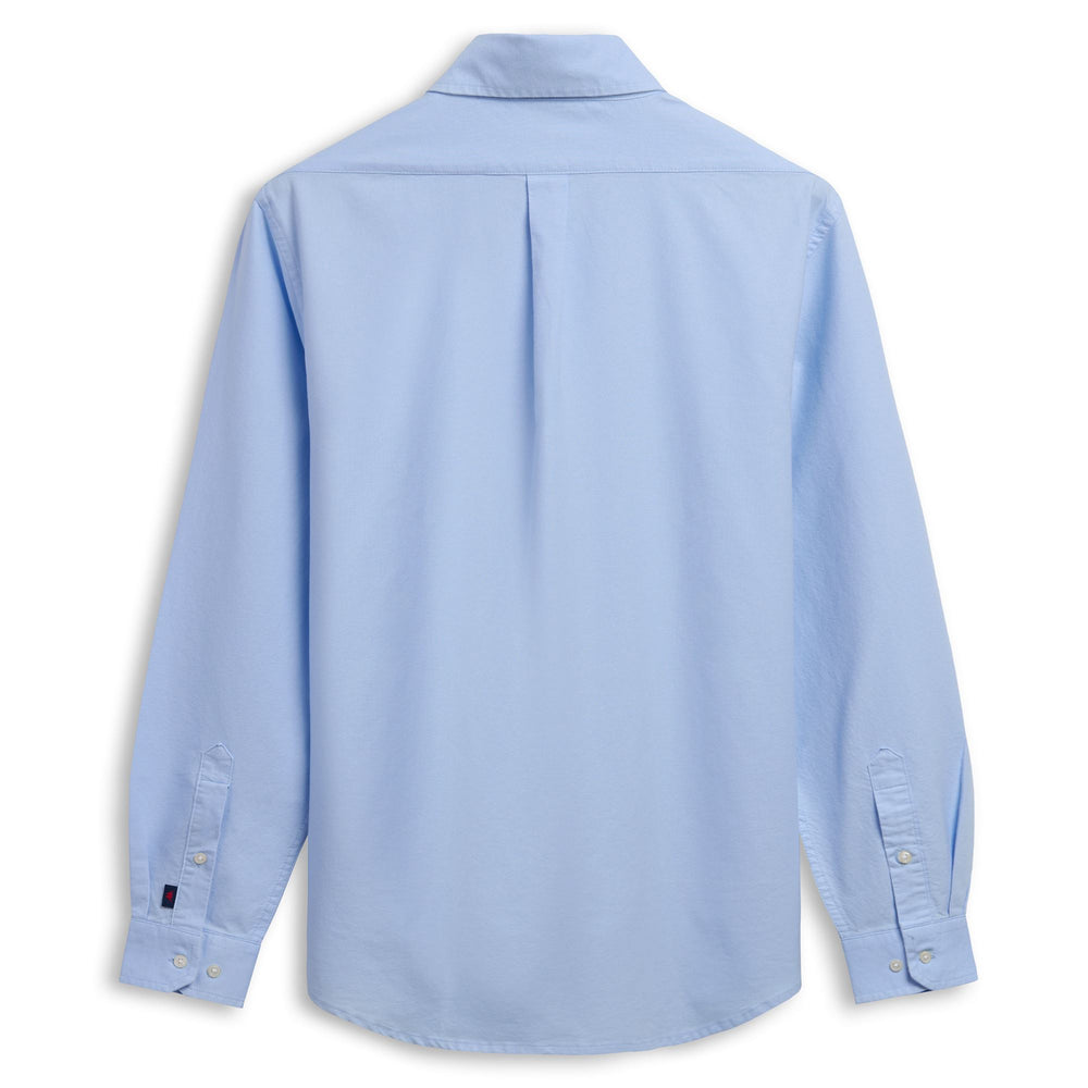 Chemise homme bleue en coton Oxford, coupe classique, à boutons. 02