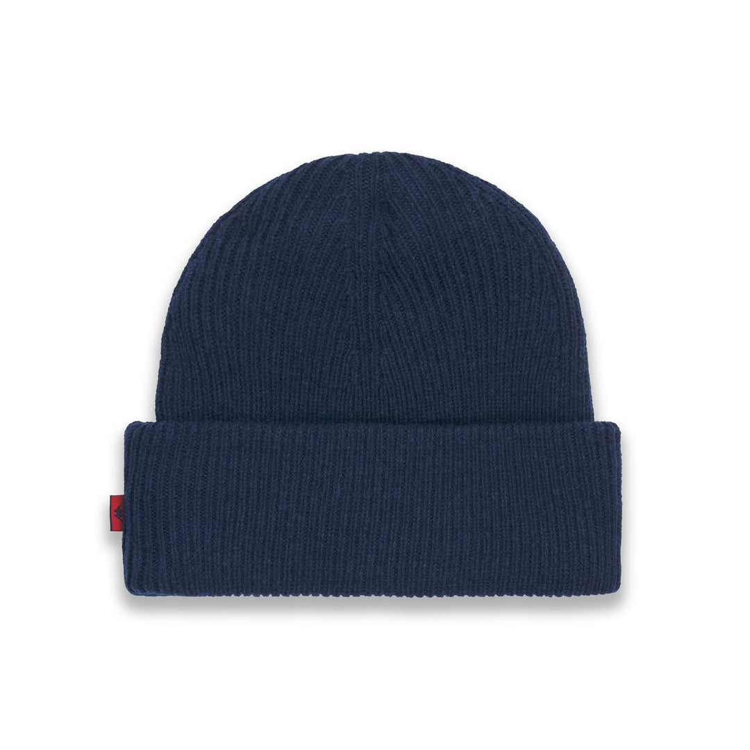 Chapeau unisexe bleu en laine et acrylique mélangés main