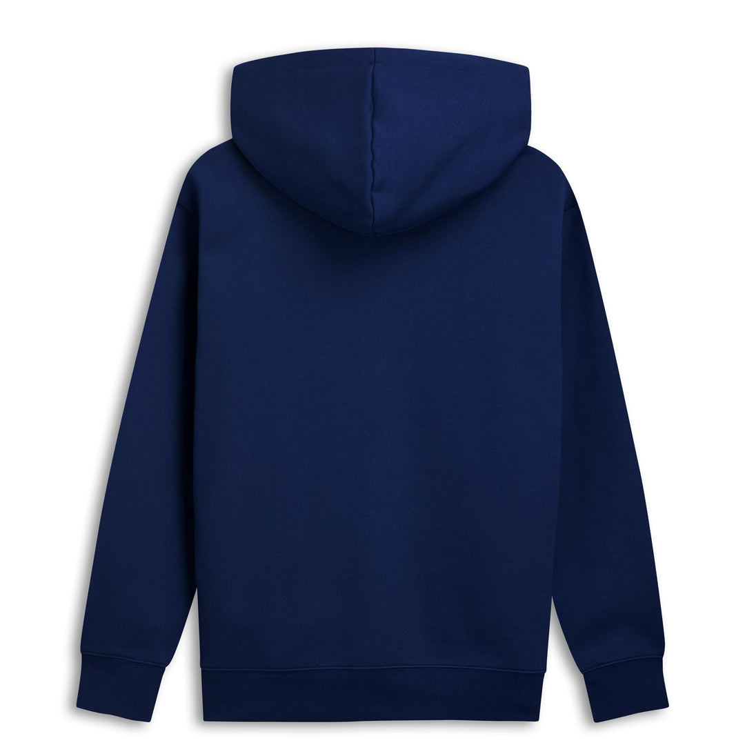 Sudadera con capucha de polar azul para hombre con cremallera completa y bolsillo tipo canguro main