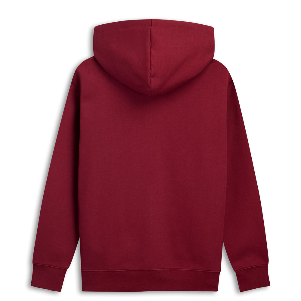 Red Men's Full Zip Brushed Fleece Hoodie with Kangaroo Pocket 02