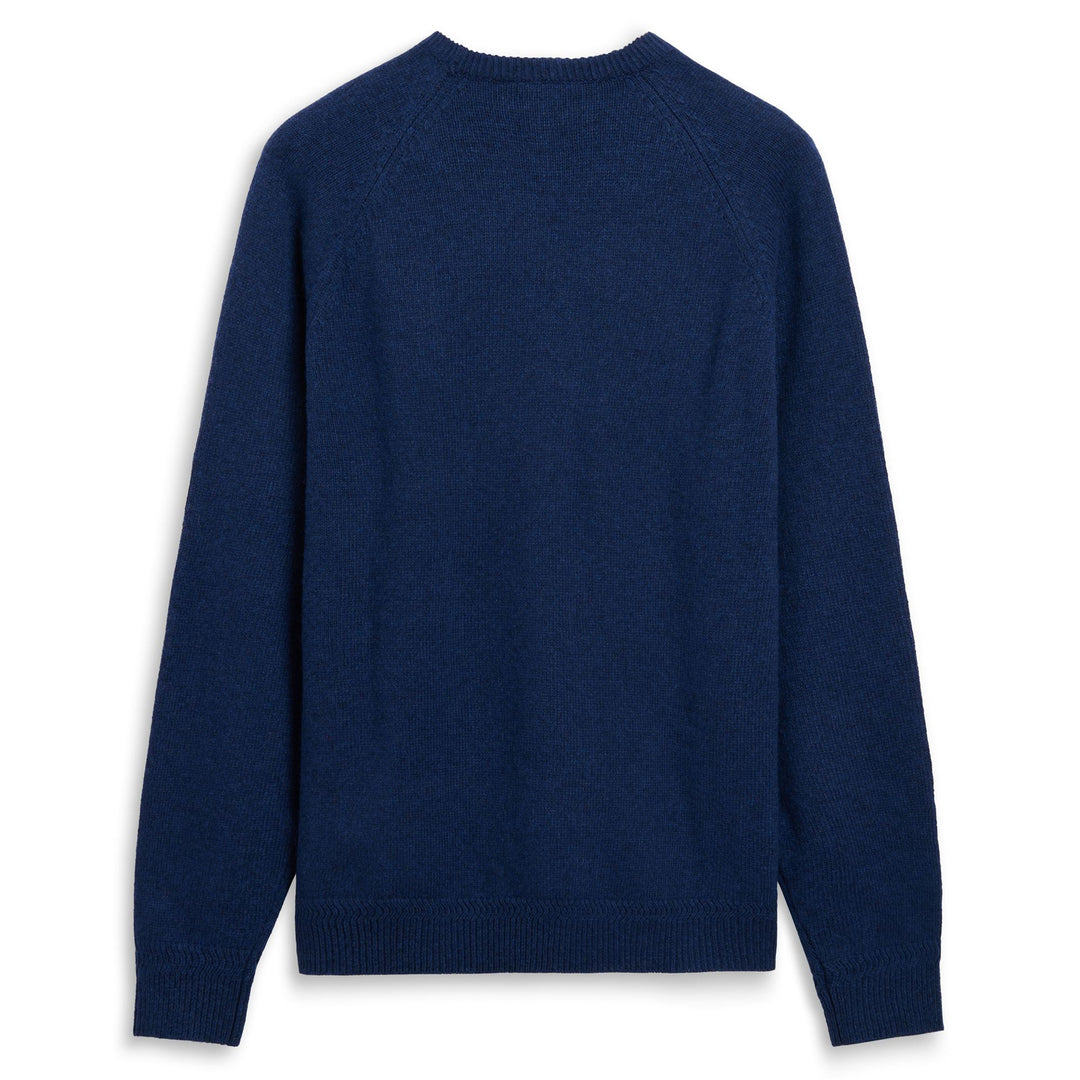 Blue Men's Slim Fit Knit Pullover with Jacquard Lettering main